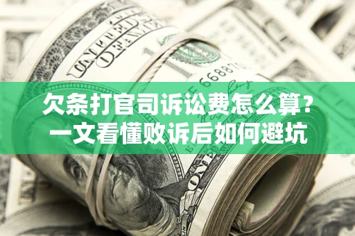 北京欠条打官司诉讼费怎么算？一文看懂败诉后如何避坑